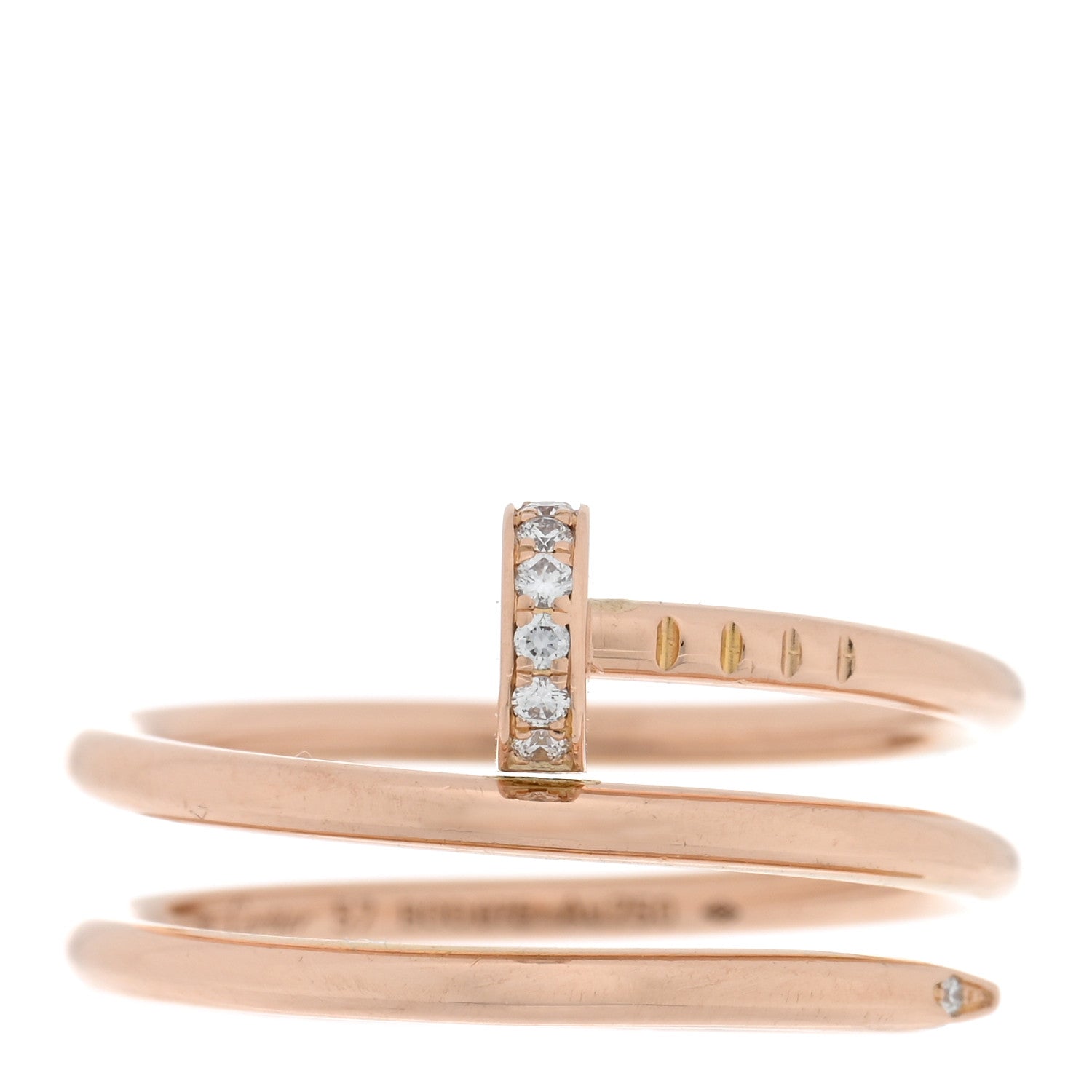 Cartier 18K Pink Gold Diamond Double Juste Un Clou Ring 57 8 1 of 4