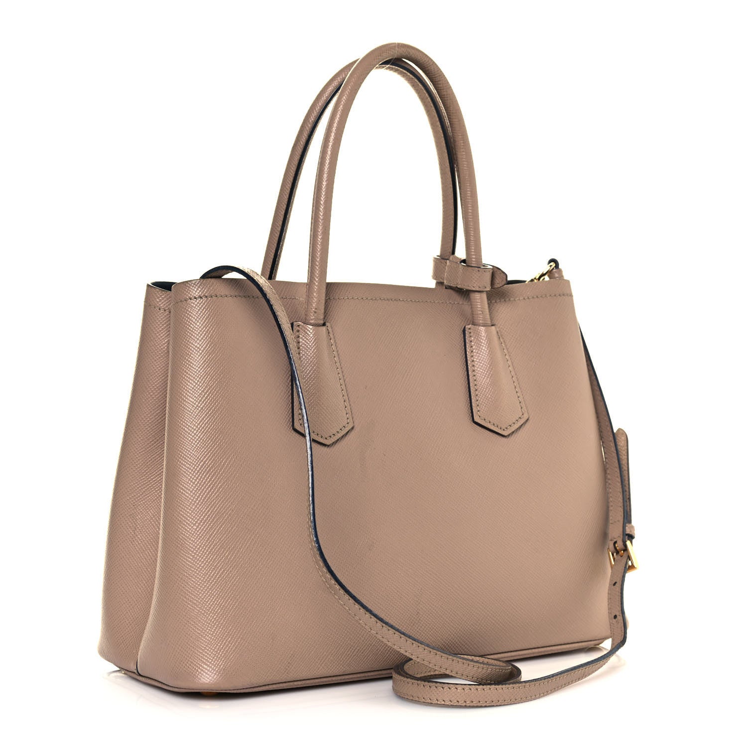 Prada Saffiano Cuir Small Double Bag Cammeo Black 3 of 19