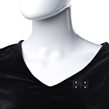 Chanel Metal Resin Pearl Coco License Plate Brooch Black Gold 2 of 5