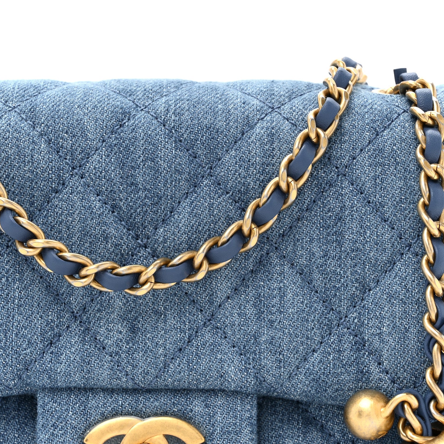Chanel Denim Quilted Mini Pearl Crush Flap Blue 7 of 9