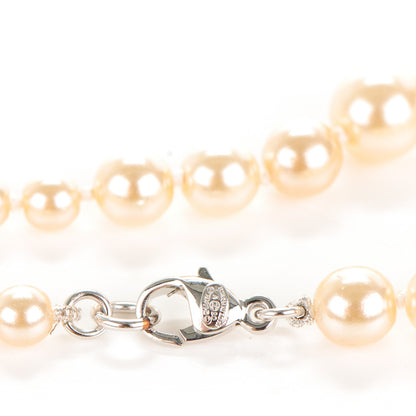 Chanel Graduated Pearl CC Long Necklace Silver 3 of 3
