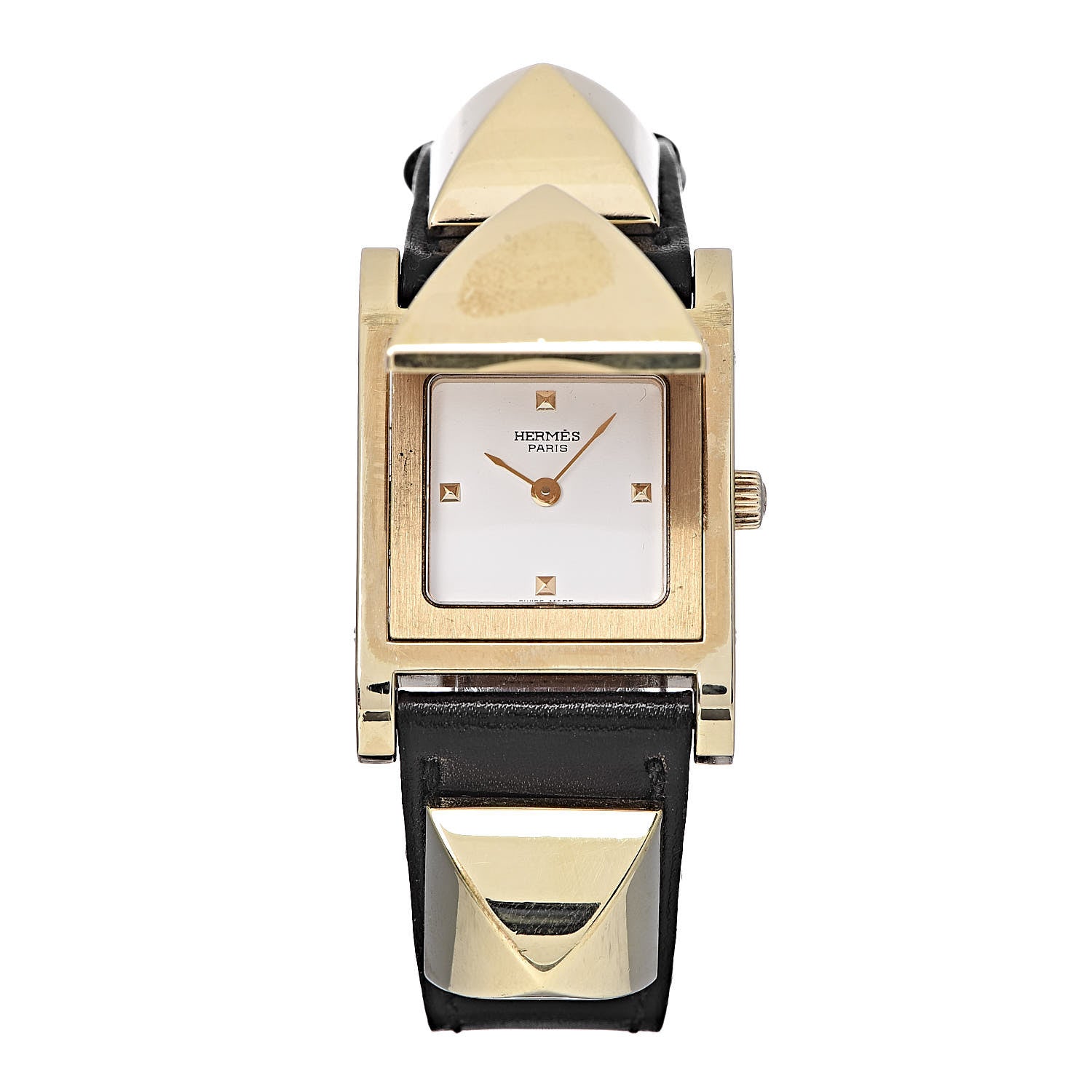 Hermes Stainless Steel Barenia 23mm Medor Quartz Watch Noir 1 of 10