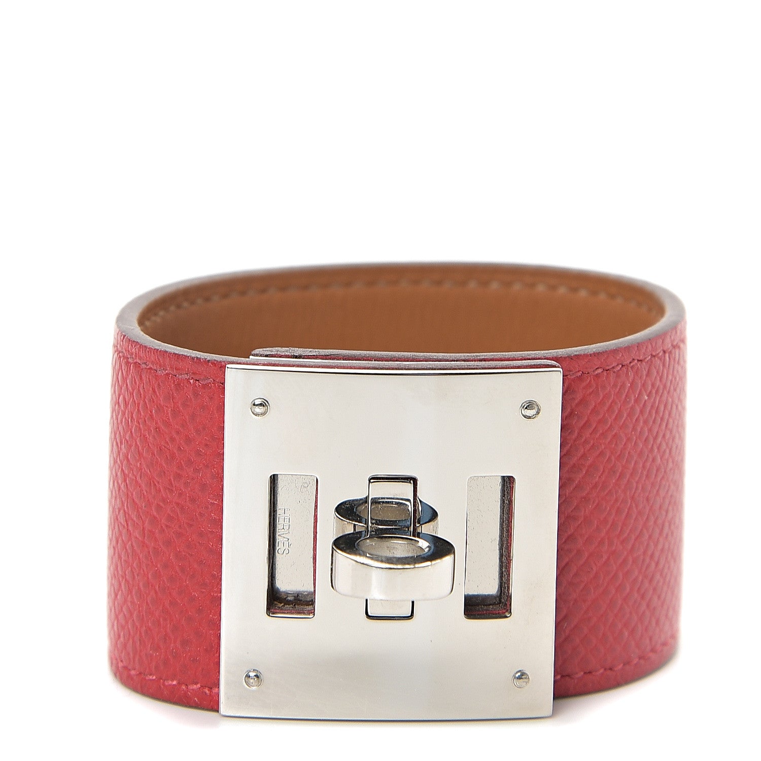 Hermes Epsom Kelly Dog Bracelet Rouge Casaque 1 of 4