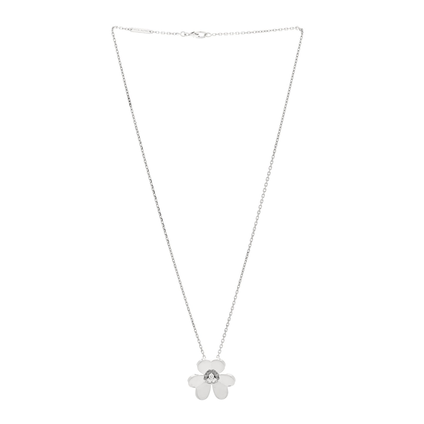 18K White Gold Diamond Large Frivole Pendant Necklace