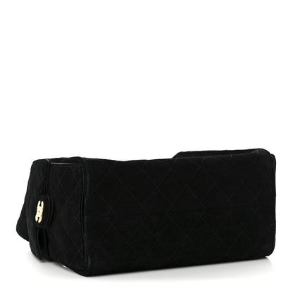 Chanel Suede Quilted Small Chanel 25 Handbag Black 4 of 11