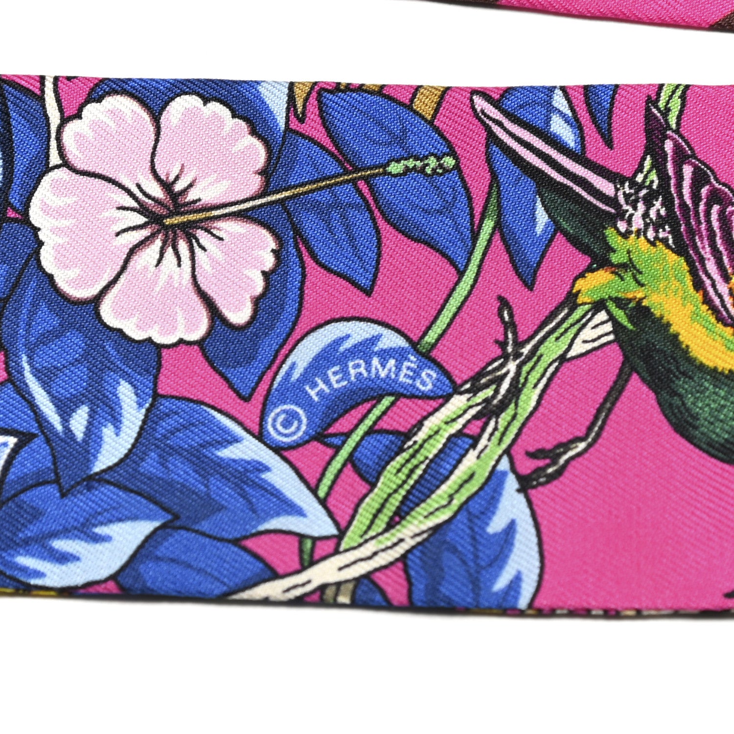 Hermes Silk Jungle Love Love Twilly Rose Vif Bleu Roy 3 of 4