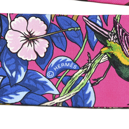 Hermes Silk Jungle Love Love Twilly Rose Vif Bleu Roy 3 of 4