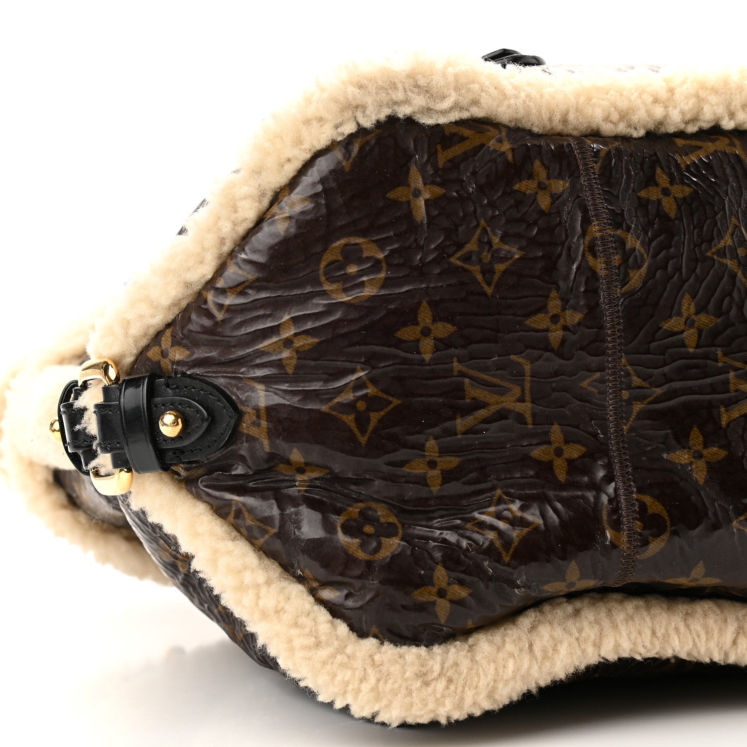 Louis Vuitton Patent Monogram Shearling Sac Thunder 8 of 12