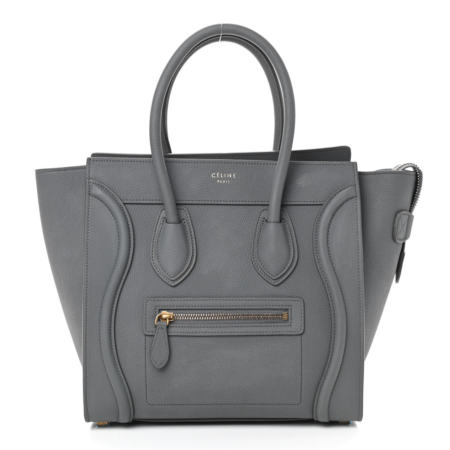 Celine Baby Drummed Calfskin Micro Luggage Kohl 1 of 12