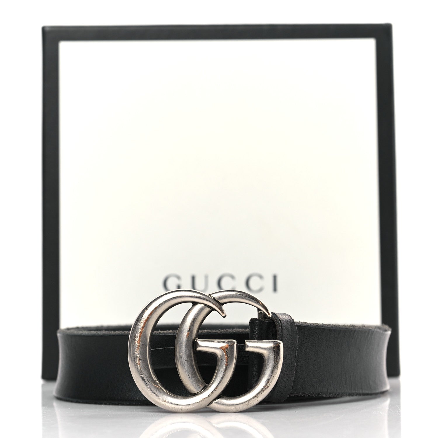 Gucci Faded Calfskin Double G 30mm Belt 85 34 Black 6 of 6