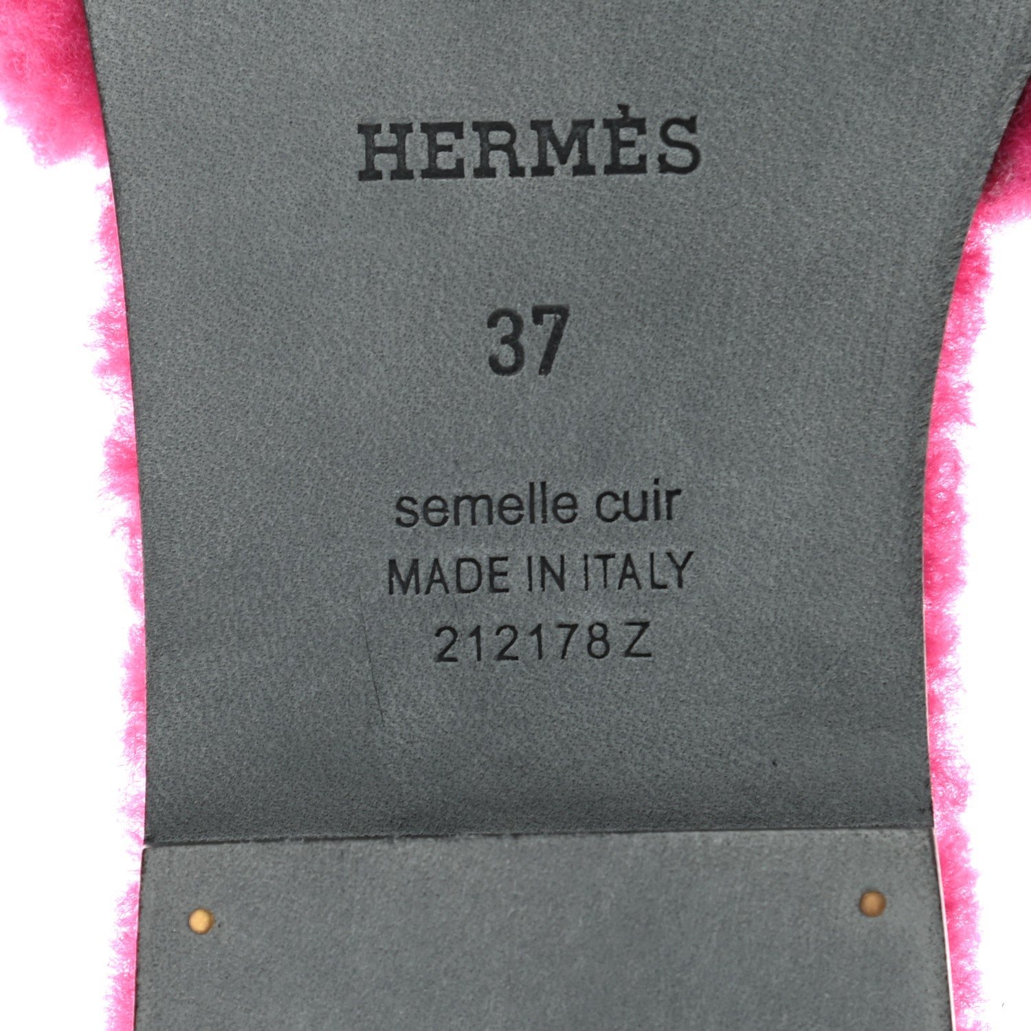 Hermes Woolskin Oran Sandals 37 Rose Fuchsia 5 of 5