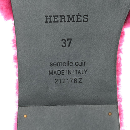 Hermes Woolskin Oran Sandals 37 Rose Fuchsia 5 of 5