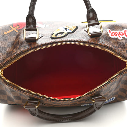 Louis Vuitton Damier Ebene Patches Speedy Bandouliere 30 5 of 9