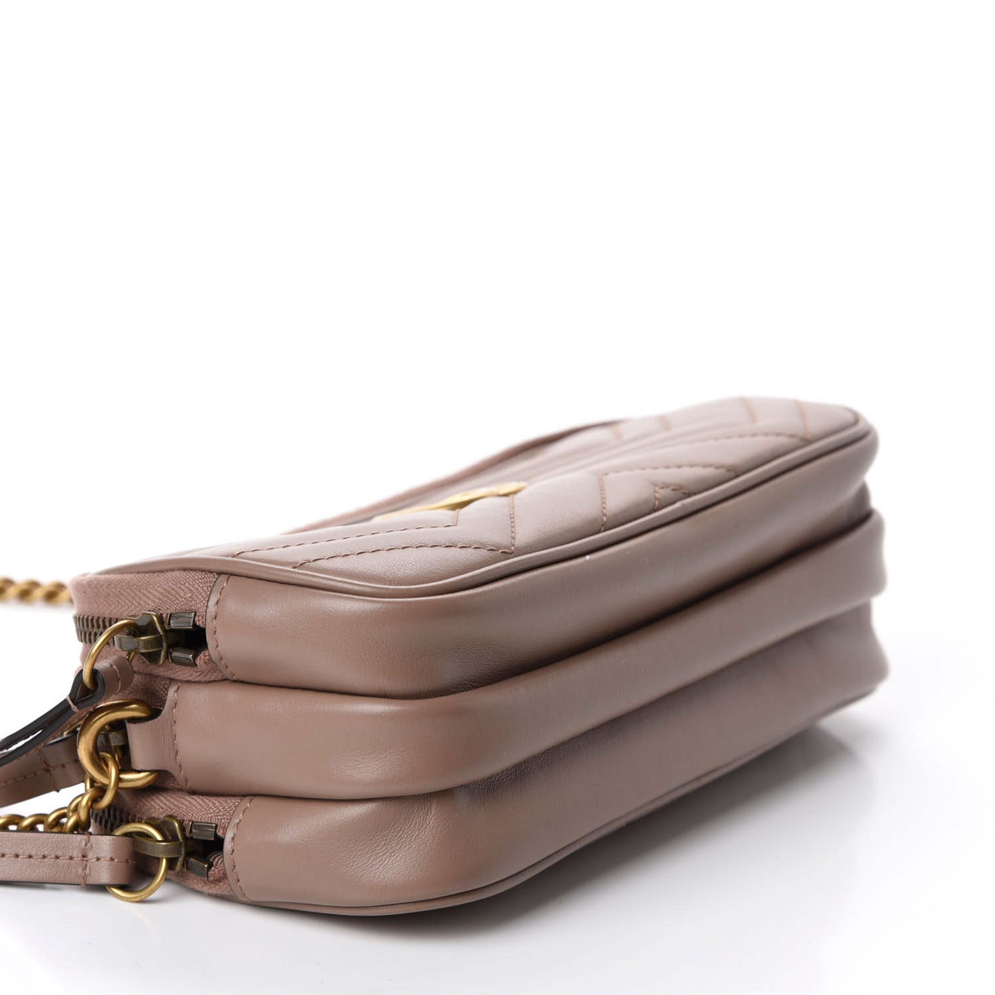 Calfskin Matelasse Mini GG Marmont Chain Crossbody Bag Porcelain Rose
