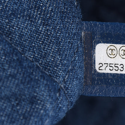 Chanel Denim Printed Shopping Bag Blue 9 of 11