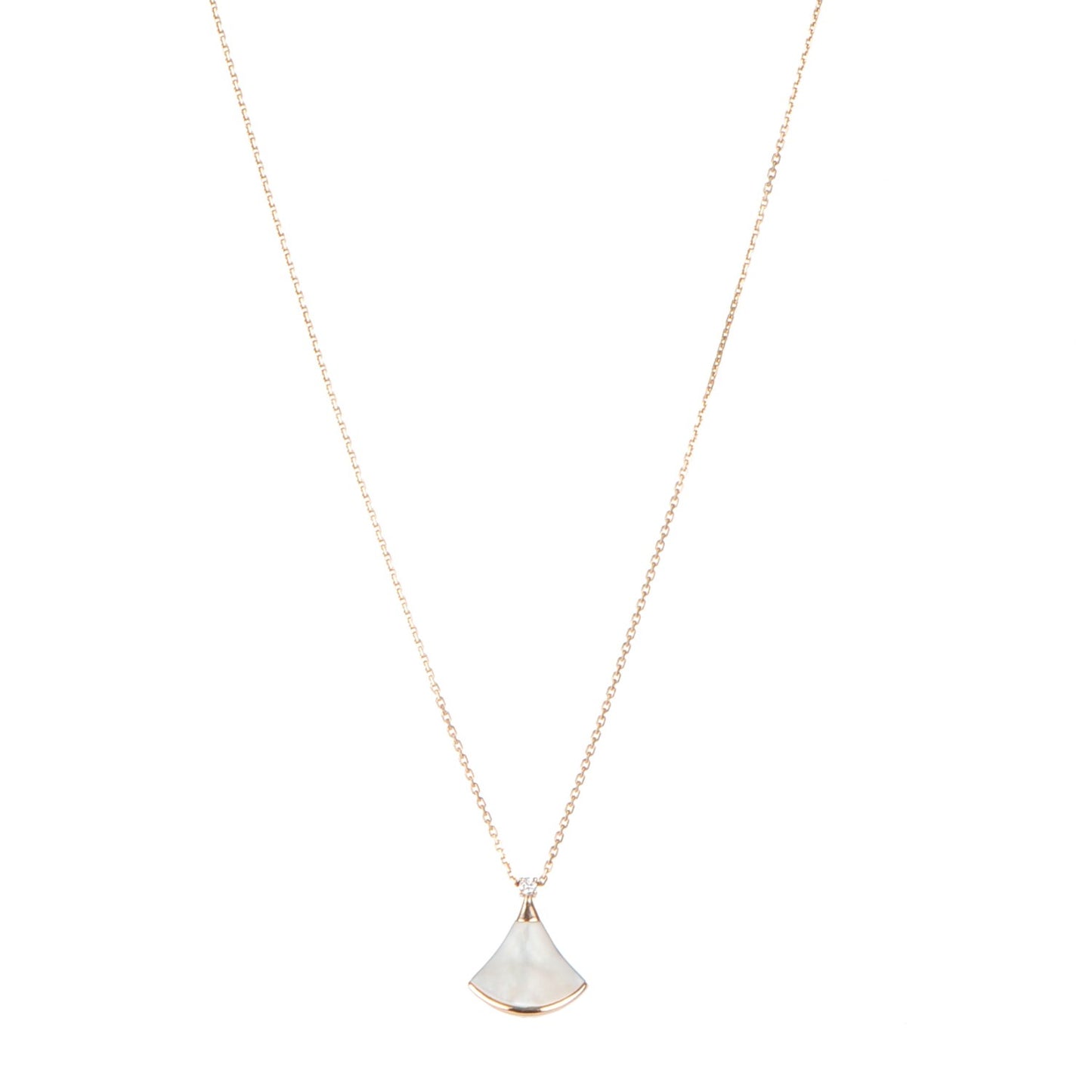 18K Rose Gold Diamond Mother of Pearl Divas' Dream Pendant Necklace
