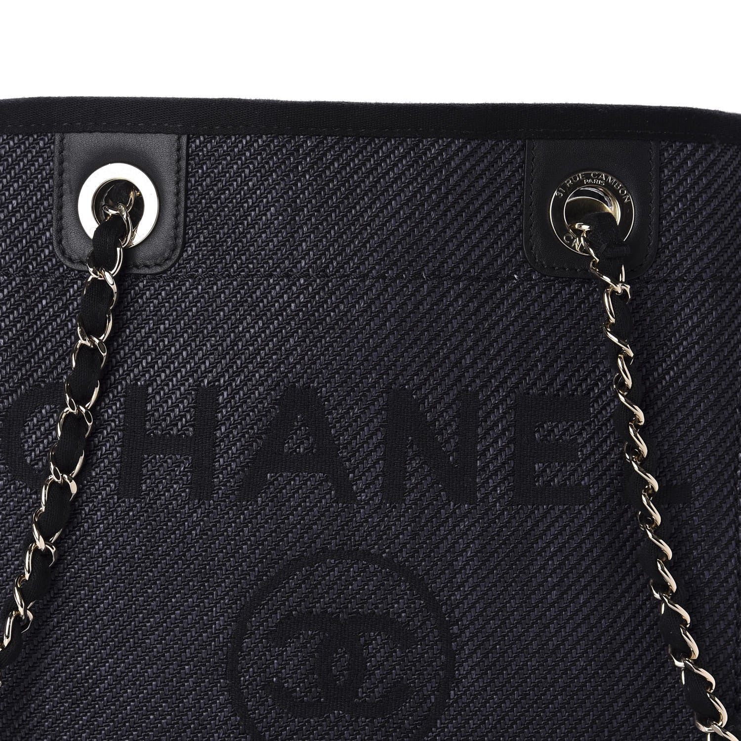 Chanel Canvas Mini Deauville Tote Black 10 of 11