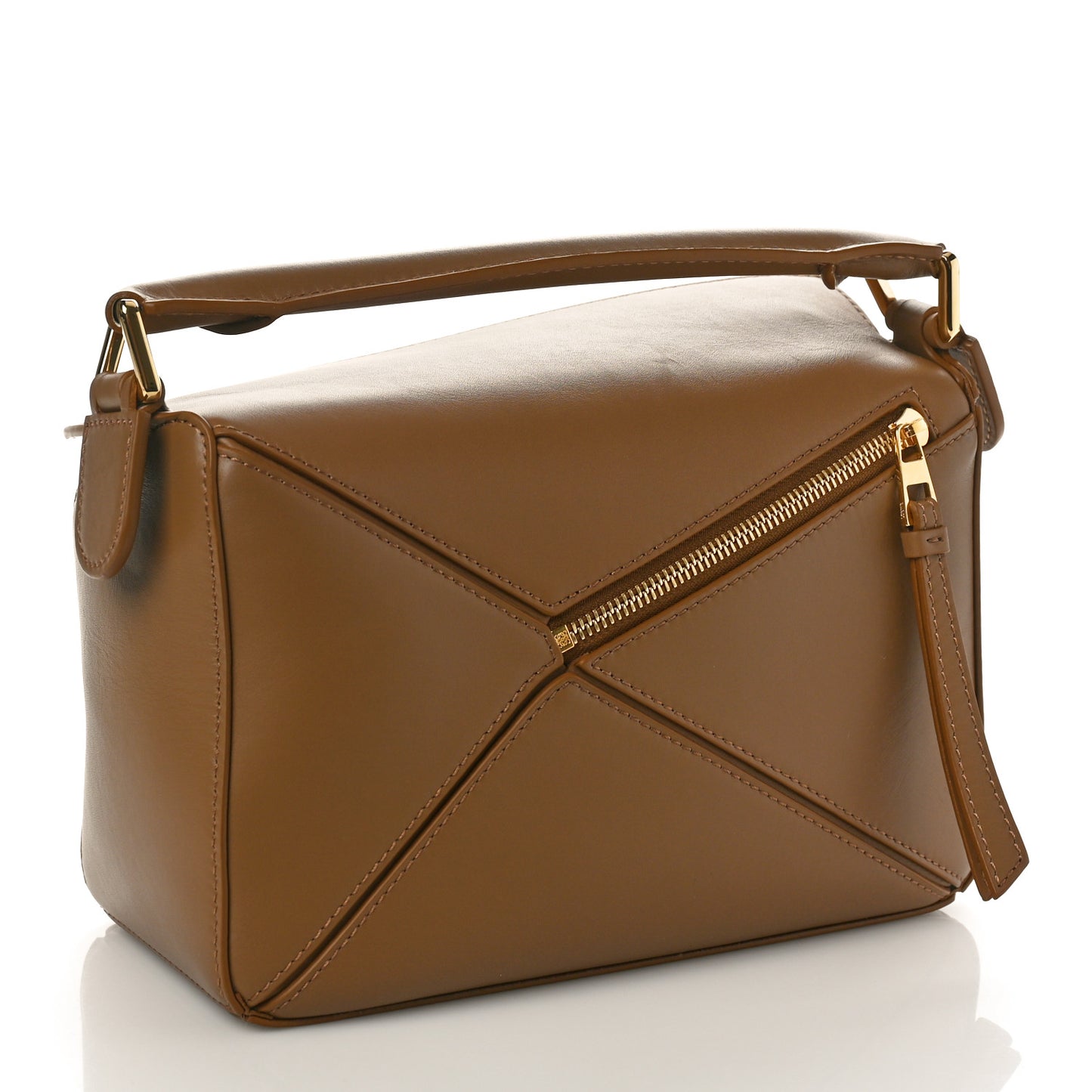 Satin Calfskin Small Puzzle Bag Oak