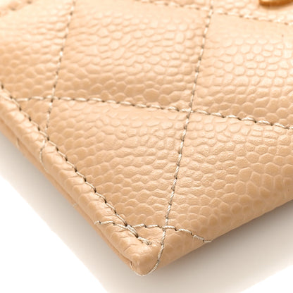 Chanel Caviar Quilted Card Holder Beige 8 of 10