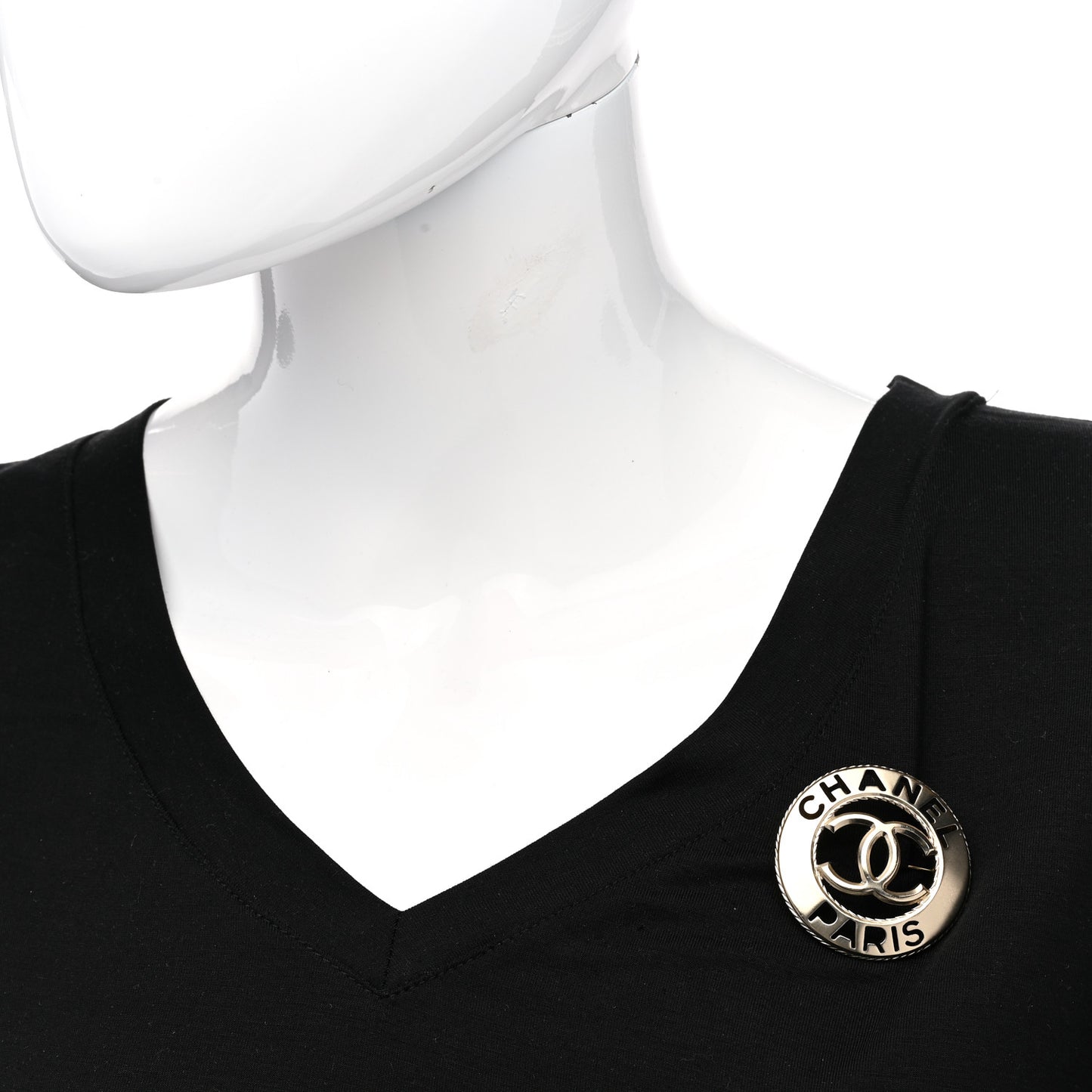 Metal CC Paris Brooch Silver