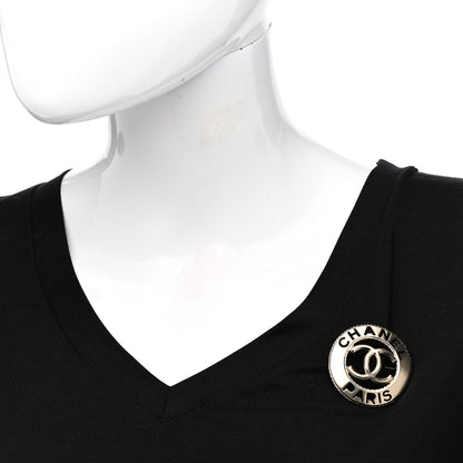 Chanel Metal CC Paris Brooch Silver 2 of 5