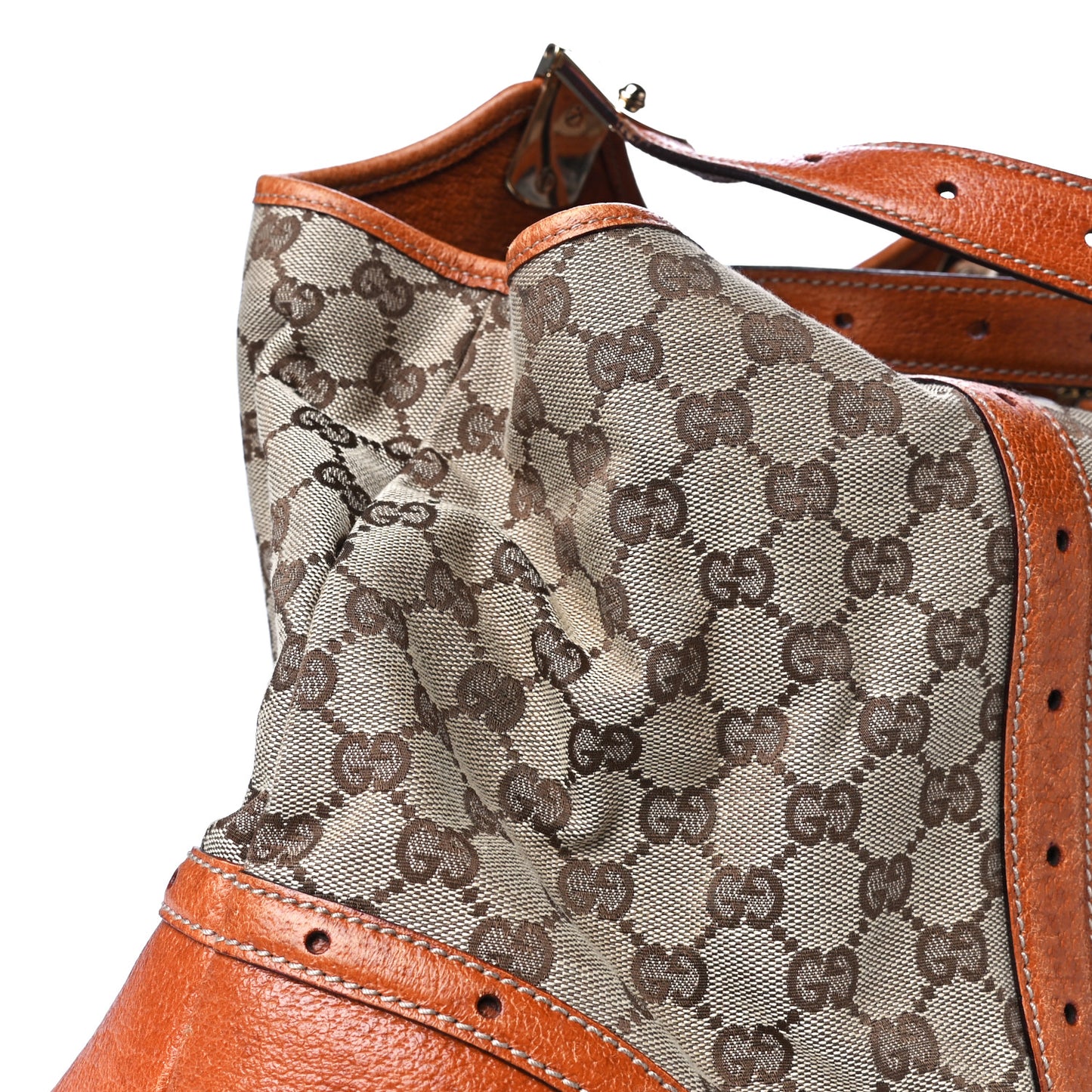 Monogram Horsebit Large Glam Shoulder Bag Brown