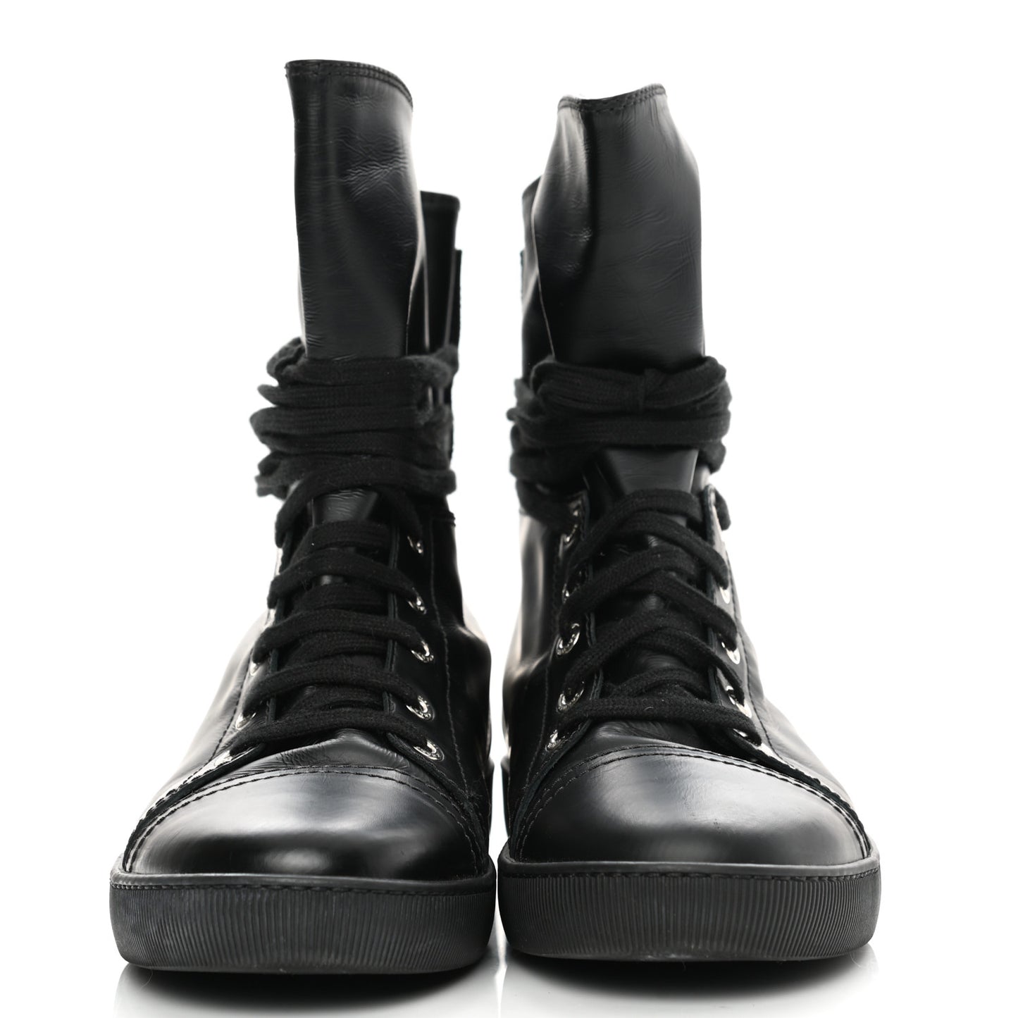 Lambskin High Top Sneakers 38.5 Black