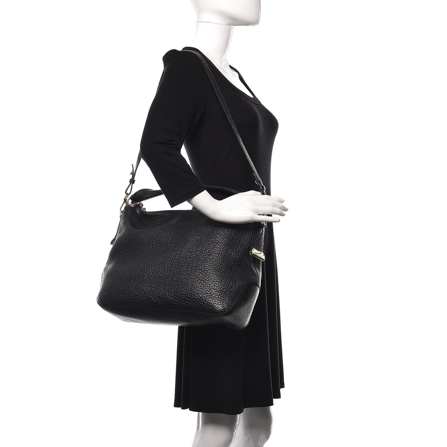 Heritage Grain Small Ledbury Hobo Black