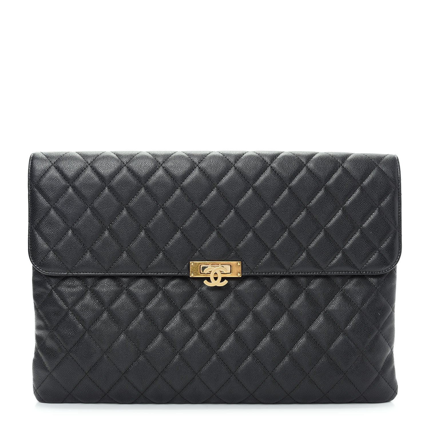 Chanel Caviar Quilted Large Golden Class Pouch Black 1 of 8