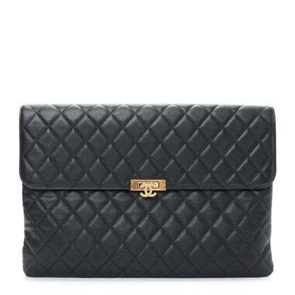 Chanel Caviar Quilted Large Golden Class Pouch Black 1 of 8