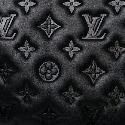 Louis Vuitton Lambskin Embossed Monogram Coussin MM Black 9 of 11