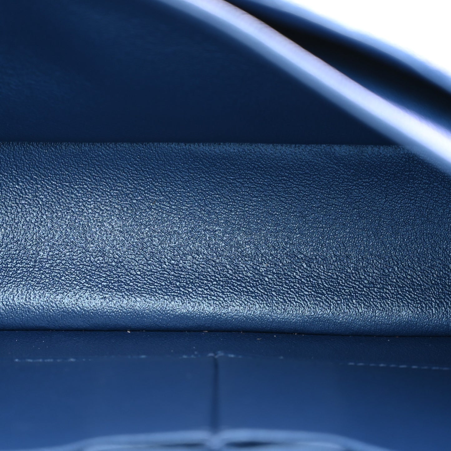 Iridescent Caviar Quilted Medium Double Flap Dark Blue