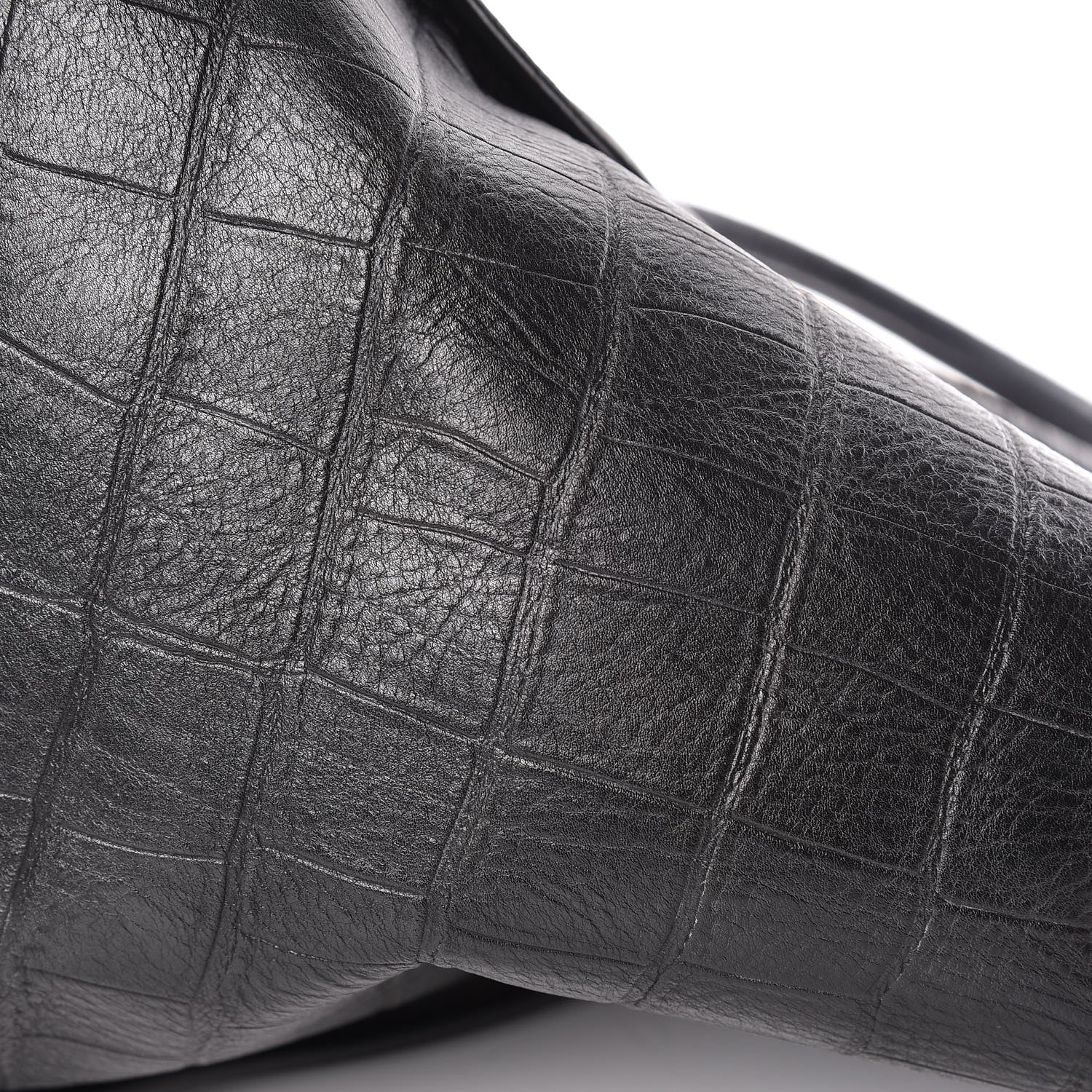 Celine Crocodile Embossed Calfskin Medium Phantom Luggage Black 17 of 17