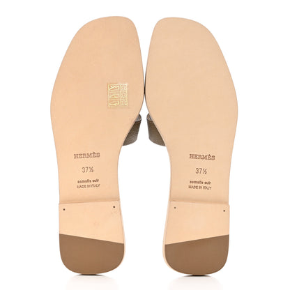 Hermes Epsom Oran Sandals 37.5 Etoupe 5 of 8