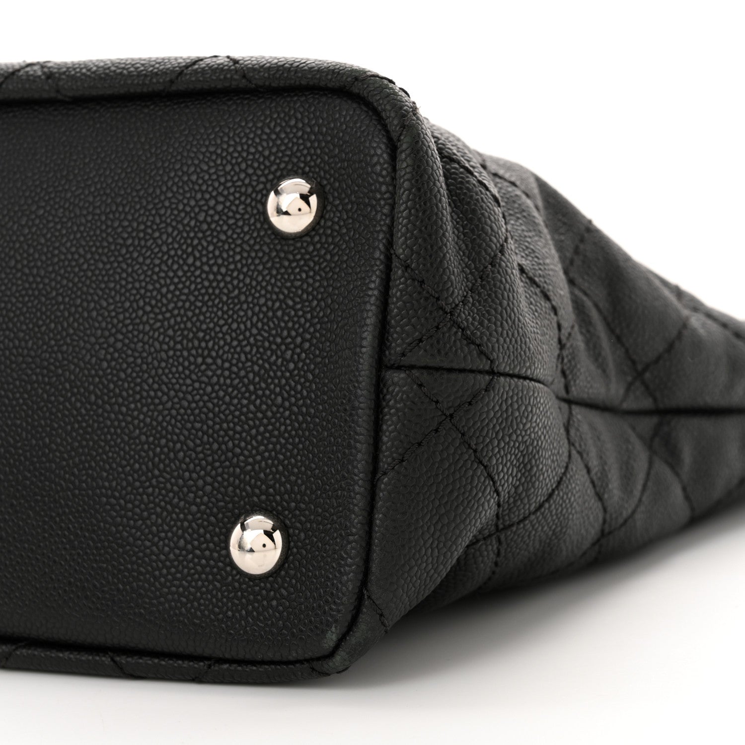 Chanel Grained Calfskin Quilted Small Daily Shopping Tote Black 11 of 14