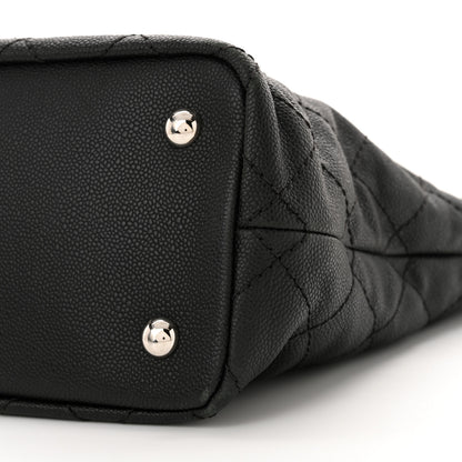 Chanel Grained Calfskin Quilted Small Daily Shopping Tote Black 11 of 14