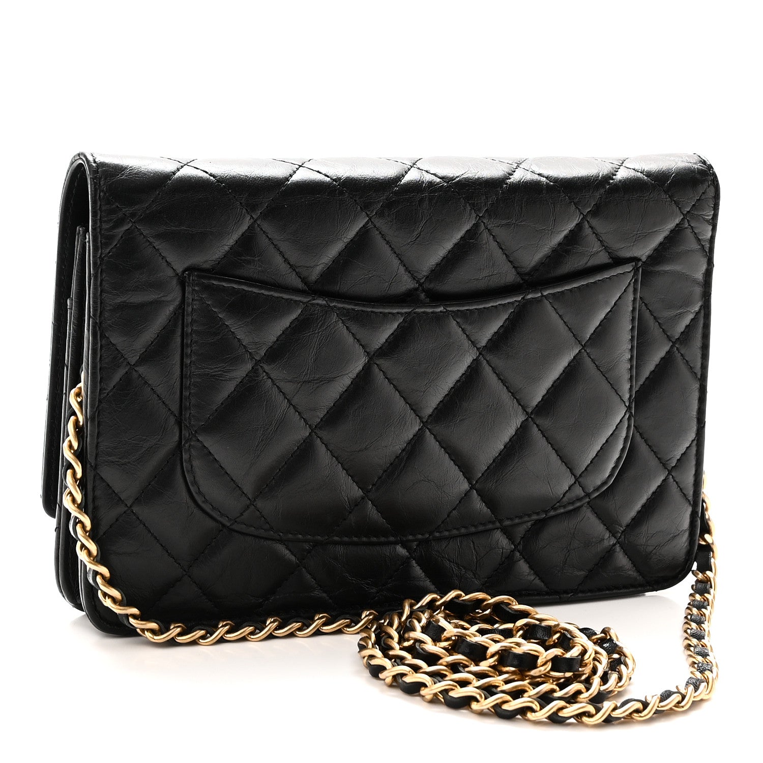 Chanel Aged Calfskin Lucky Charms Casino 2.55 Reissue Wallet on Chain WOC Black 3 of 11