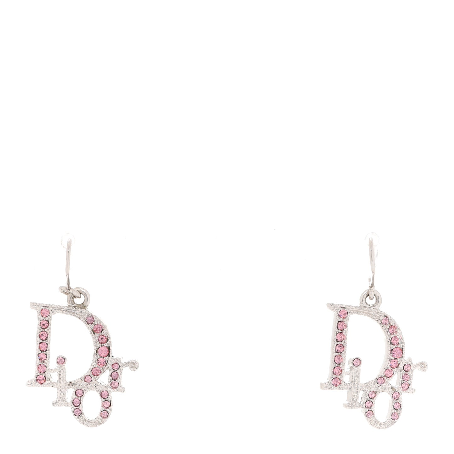 Crystal Logo Earrings Pink
