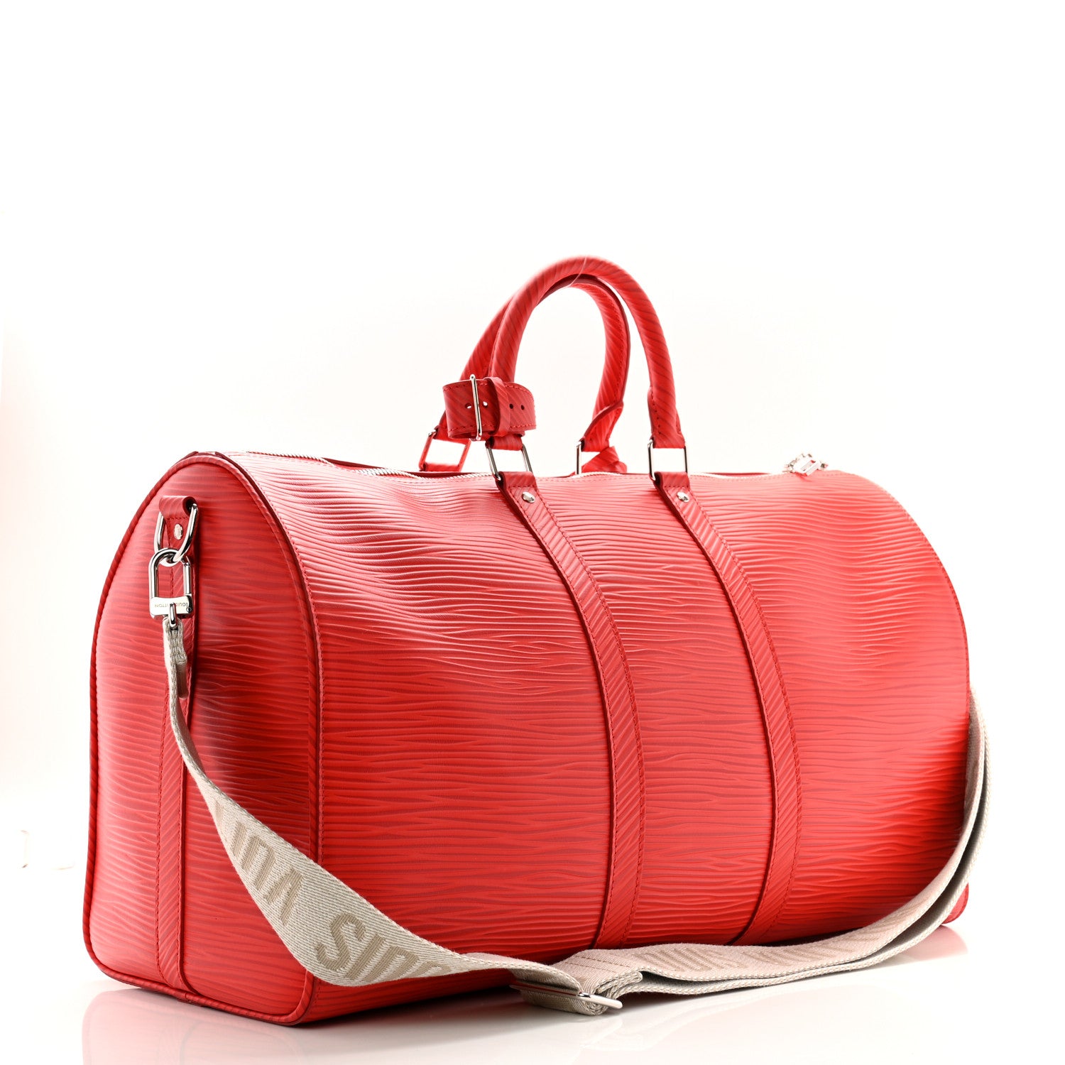 Louis Vuitton Epi Keepall Bandouliere 50 Vermillion Red 2 of 8