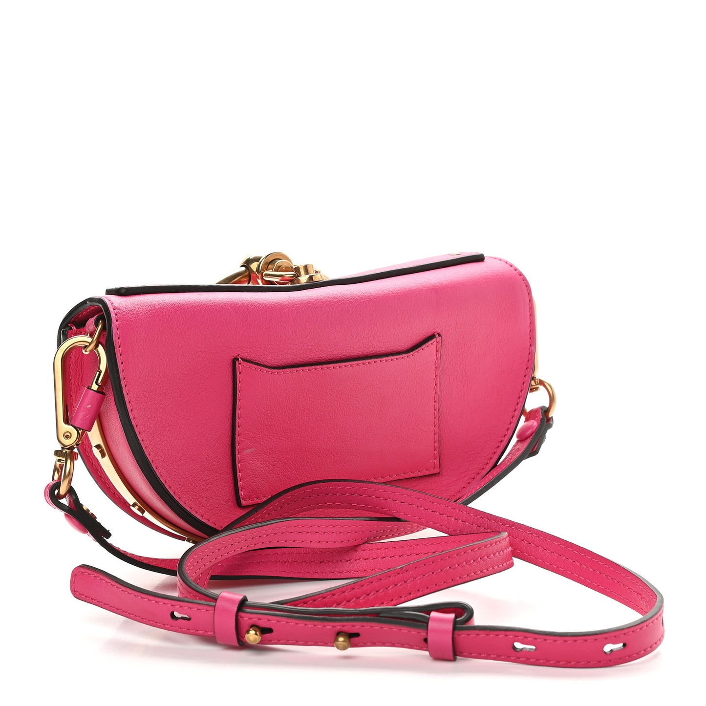Calfskin Small Nile Bracelet Minaudiere Bag Fuchsia Rose