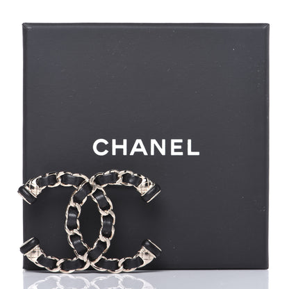 Chanel Lambskin Chain CC Brooch Black Gold 7 of 7