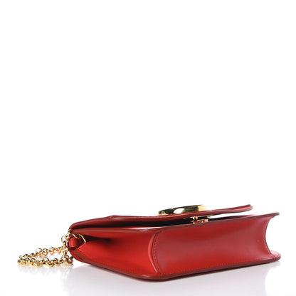 Chloe Calfskin Suede C Clutch With Chain Plaid Red 4 of 6