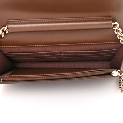 Chanel Caviar Quilted Boy Wallet On Chain WOC Dark Brown 5 of 14