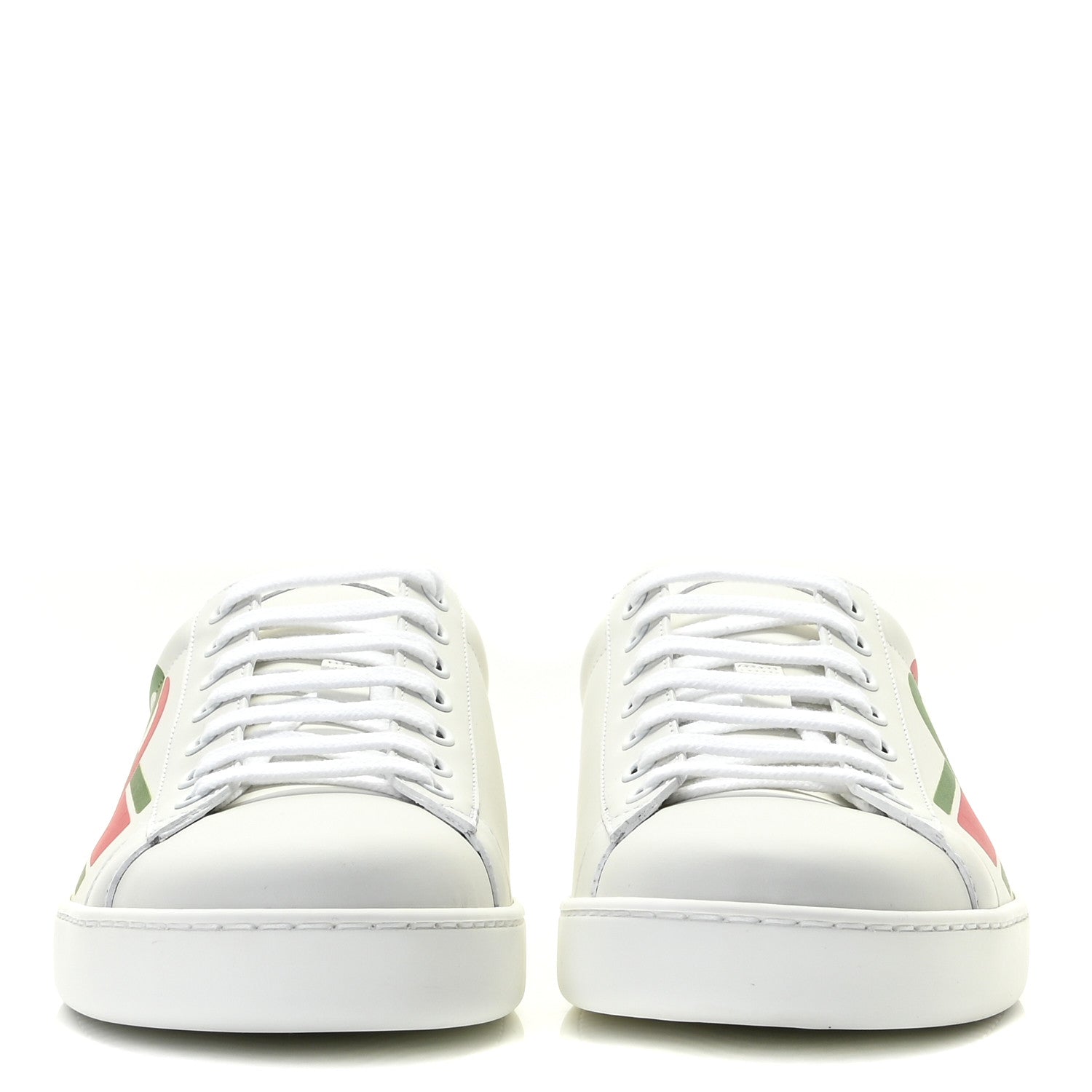 Gucci Calfskin Interlocking G Mens New Ace Sneakers 8.5 White Red Flame Green 2 of 10