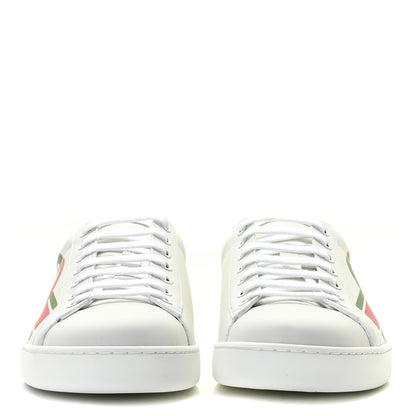 Gucci Calfskin Interlocking G Mens New Ace Sneakers 8.5 White Red Flame Green 2 of 10