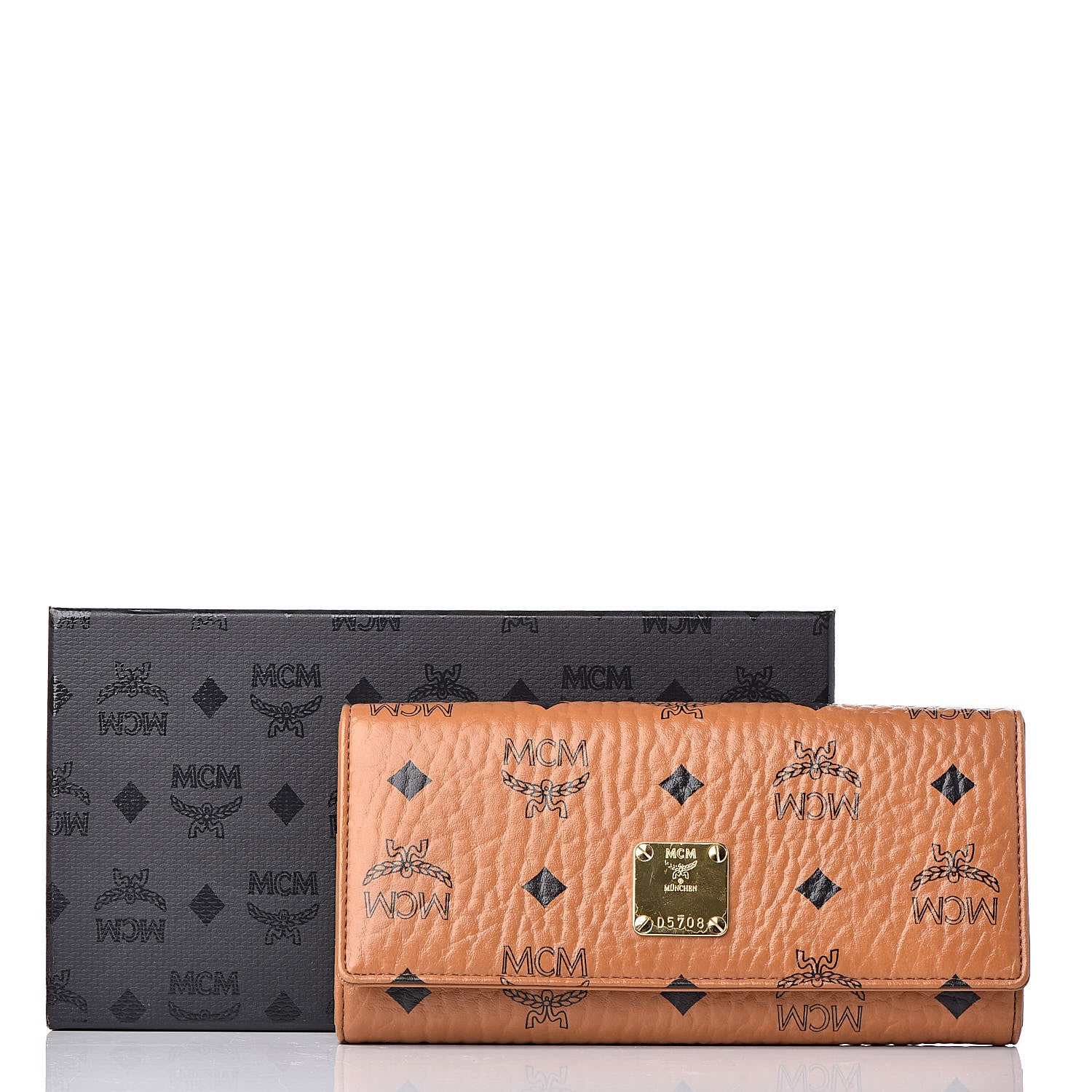 MCM Visetos Heritage Continental Flap Wallet Cognac 10 of 10