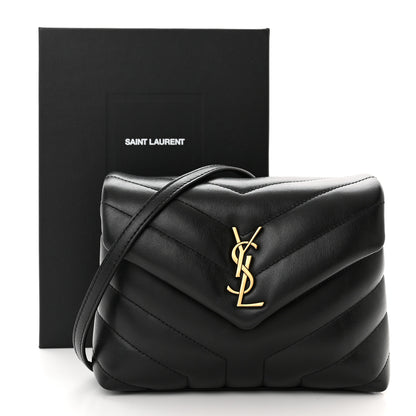Saint Laurent Calfskin Y Quilted Monogram Toy Loulou Crossbody Bag Black 12 of 12