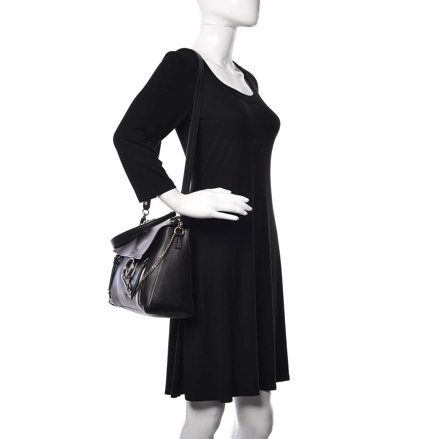 Chloe Calfskin Medium Faye Day Shoulder Bag Black 3 of 10