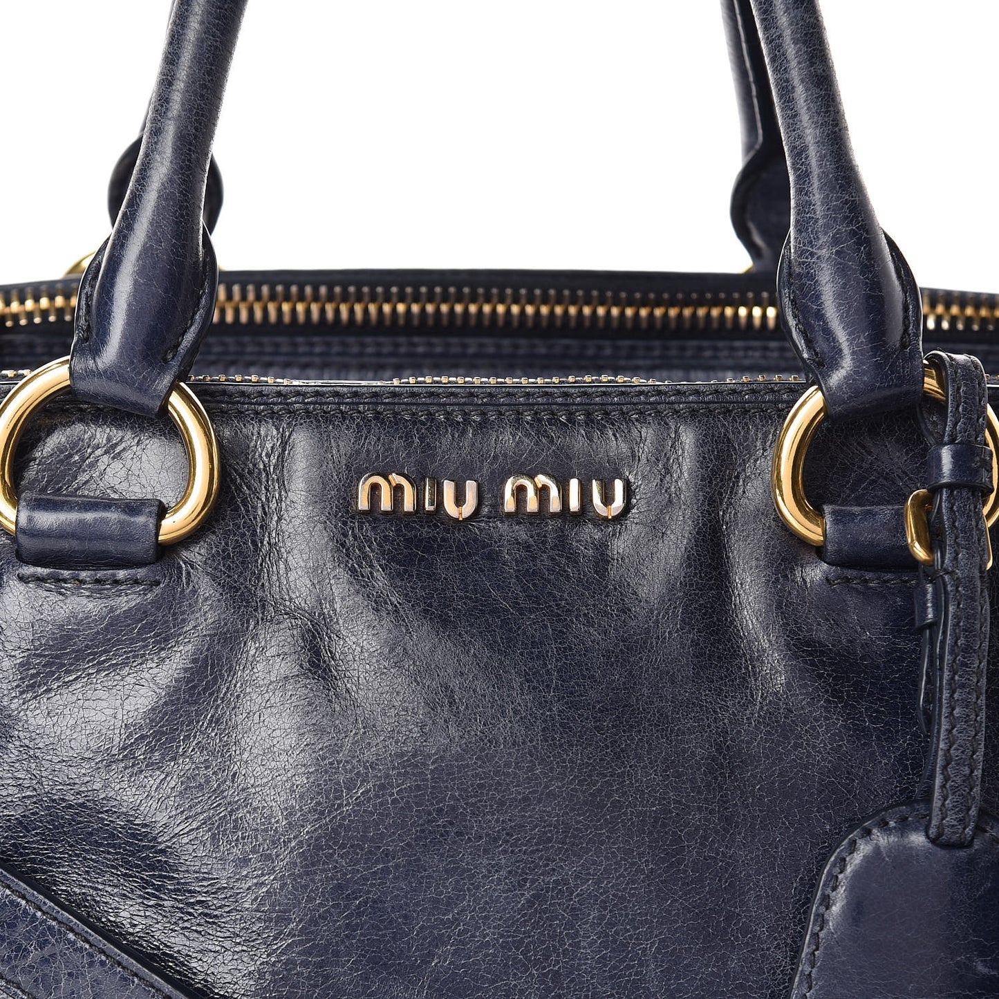 Vitello Shine Top Handle Satchel Bleuette