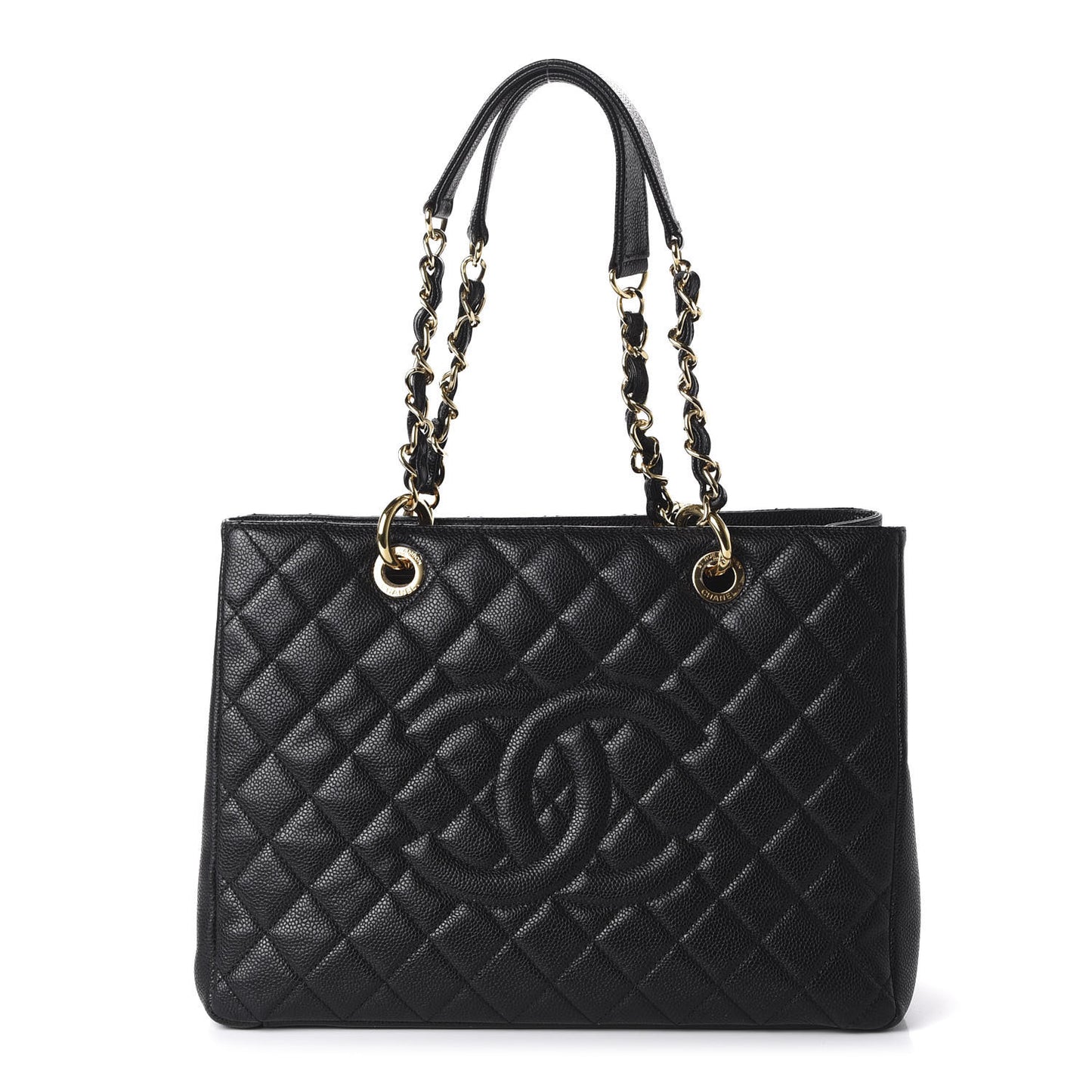 Caviar Quilted Grand Shopping Tote GST Black